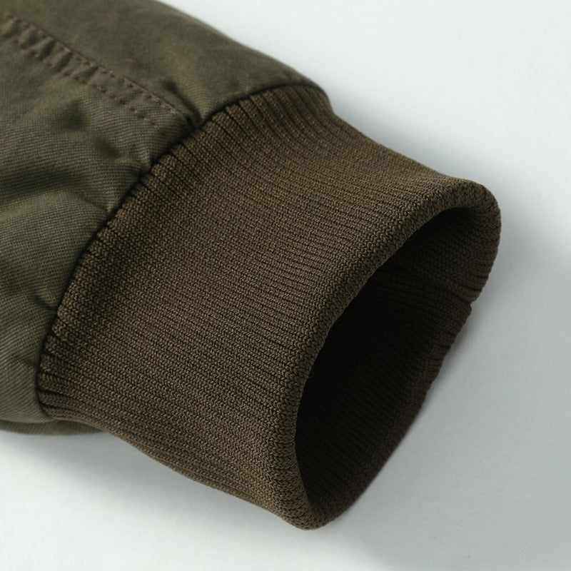 Herren nan robuste Fieldjacke aus Baumwoll-Canvas mit Stehkragen, Schulterklappen und verdecktem Reißverschluss Drune