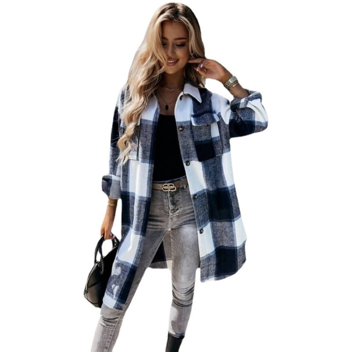 Damen Karierte Overshirt Drune
