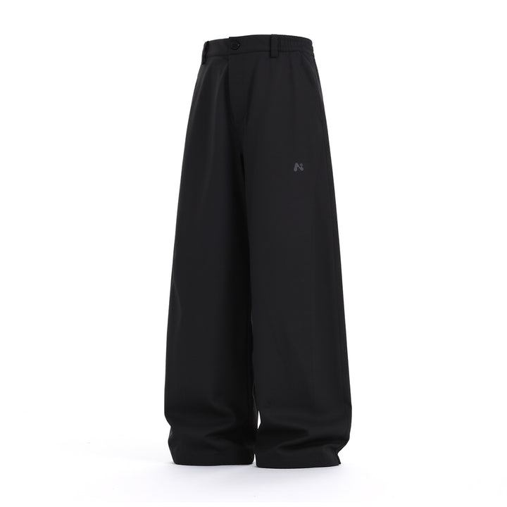 Damen Weite High‑Waist Palazzohose aus Baumwollmix mit elastischem Seitenbund und Bundschlaufen Drune