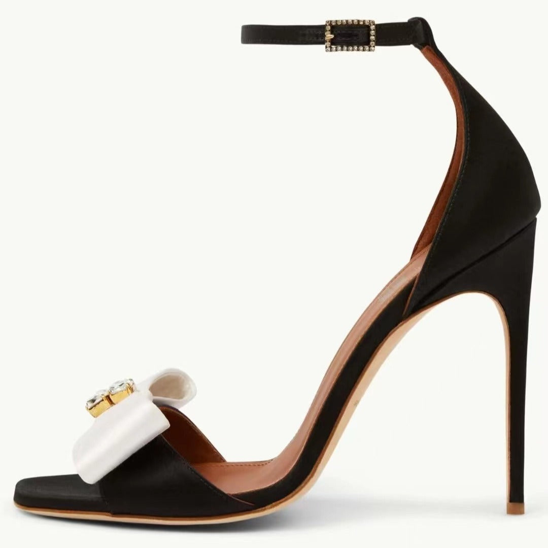 Damen Open-Toe High-Heeled Sandalen mit elegantem Schleifendetail Drune