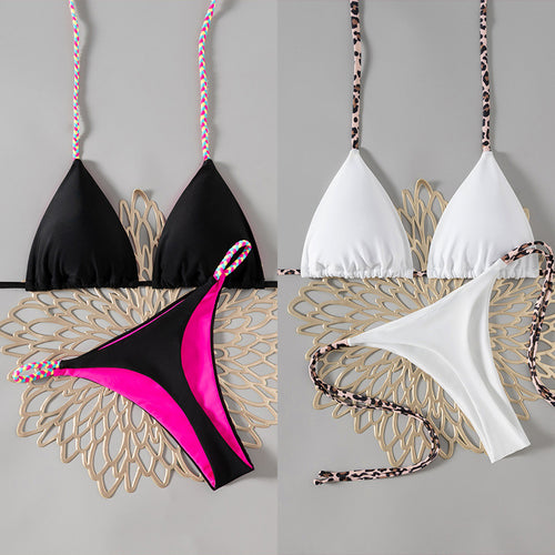 Damen Triangel-Bikini mit bunten Akzenten Drune
