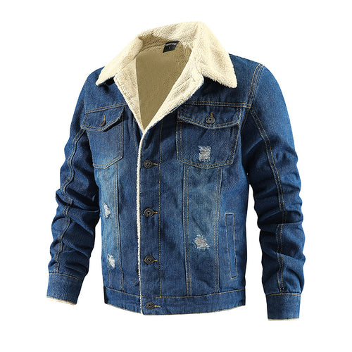 Herren Denim-Jacke mit sherpa Futter Drune
