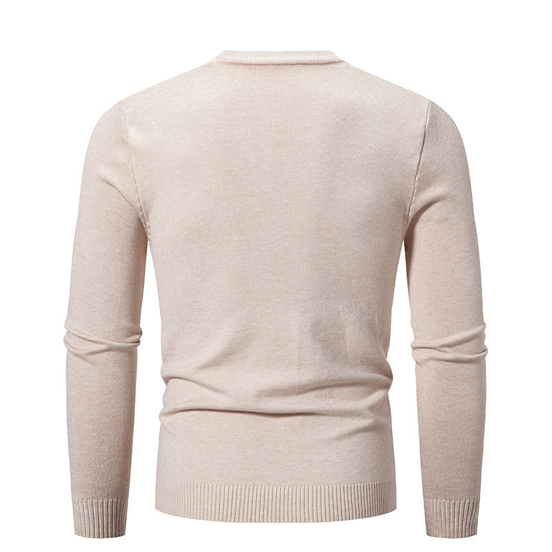 Herren klassischer Rundhals-Pullover aus weichem Strick Drune