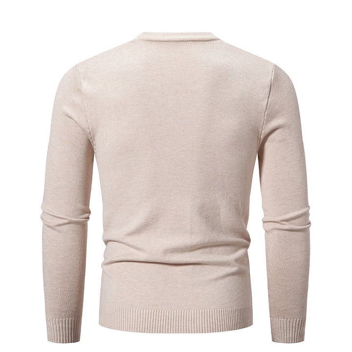 Herren klassischer Rundhals-Pullover aus weichem Strick Drune