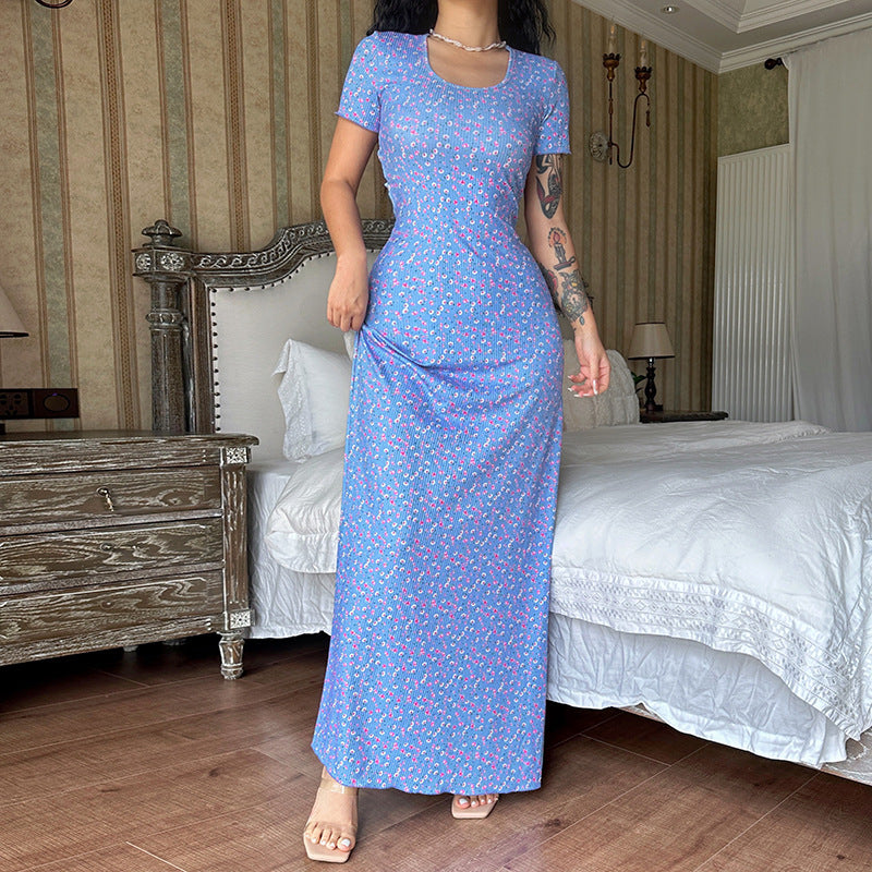 Damen Maxikleid mit floralem Muster Drune