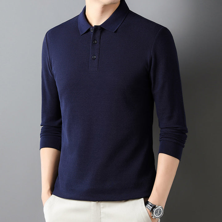 Herren Langarm-Polo mit edler Struktur und bequemer Passform Drune