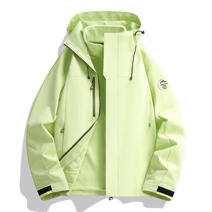 Unisex Wasserabweisende Softshelljacke mit Fleece-Innenfutter und Verstellbarer Kapuze Drune