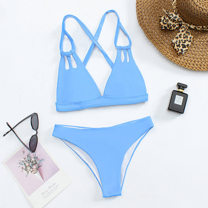 Damen Triangel-Bikini-Set mit verstellbaren Trägern und harmonischem Schnitt Drune