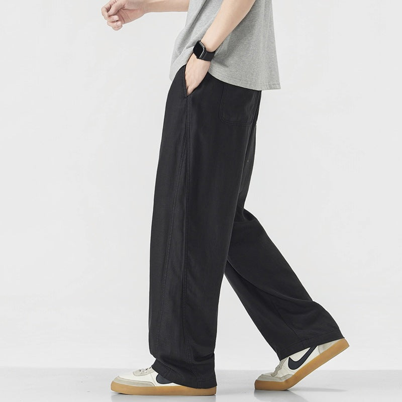 Herren Lässige und bequeme weite Leinenhose Drune