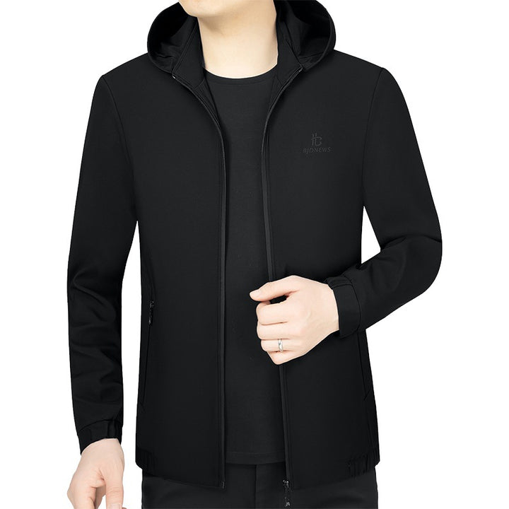 Herren Kapuzen-Softshelljacke mit wind- und wasserabweisender Membran und Reißverschlusstaschen Drune