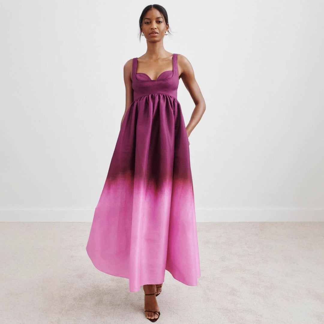 Damen nan formgebendes Bustier-Maxikleid mit Empirenaht und voluminösem Tellerrock Drune