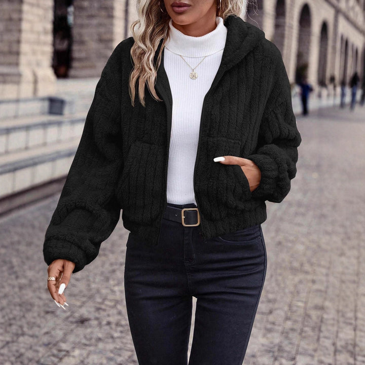 Damen Fleecejacke mit Kapuze und weichem Innenfutter Drune