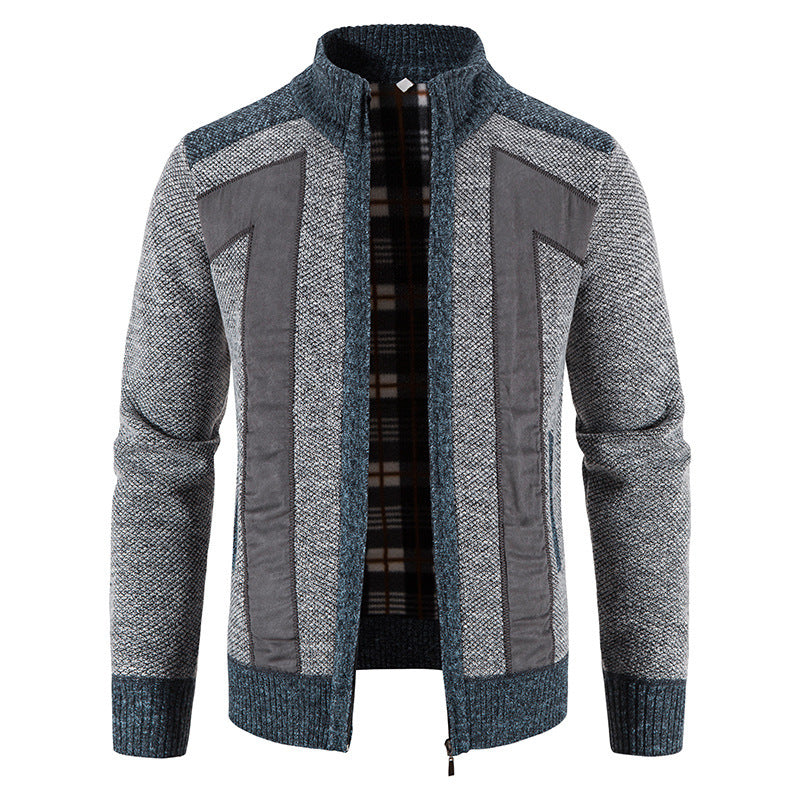Herren modische Strickjacke mit einzigartigem Schnitt und verstecktem Reißverschluss Drune