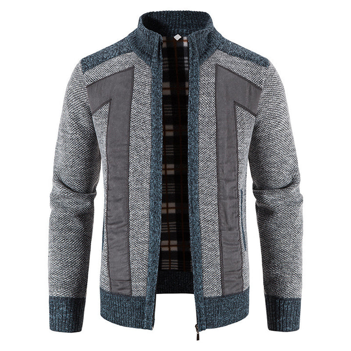 Herren modische Strickjacke mit einzigartigem Schnitt und verstecktem Reißverschluss Drune