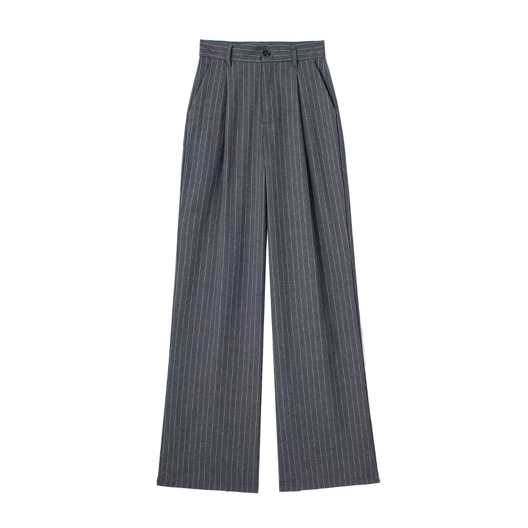 Damen Weite Highwaist-Bundfaltenhose mit Bügelfalte und seitlichen Eingrifftaschen Drune