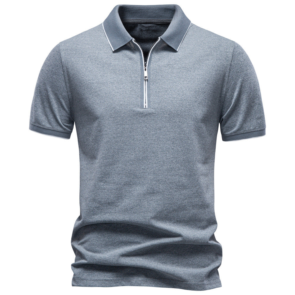 Herren nan atmungsaktives kurzärmeliges Poloshirt mit halbhohem Reißverschluss und Piquéstruktur Drune