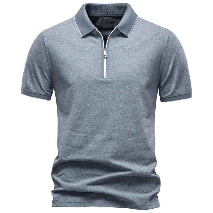 Herren nan atmungsaktives kurzärmeliges Poloshirt mit halbhohem Reißverschluss und Piquéstruktur Drune