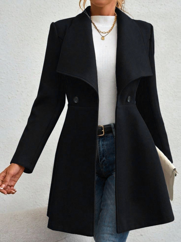 Damen Elegante Doppelreihige Wolljacke