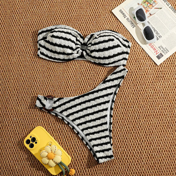 Damen Bandeau-Bikini mit strukturiertem Design Drune