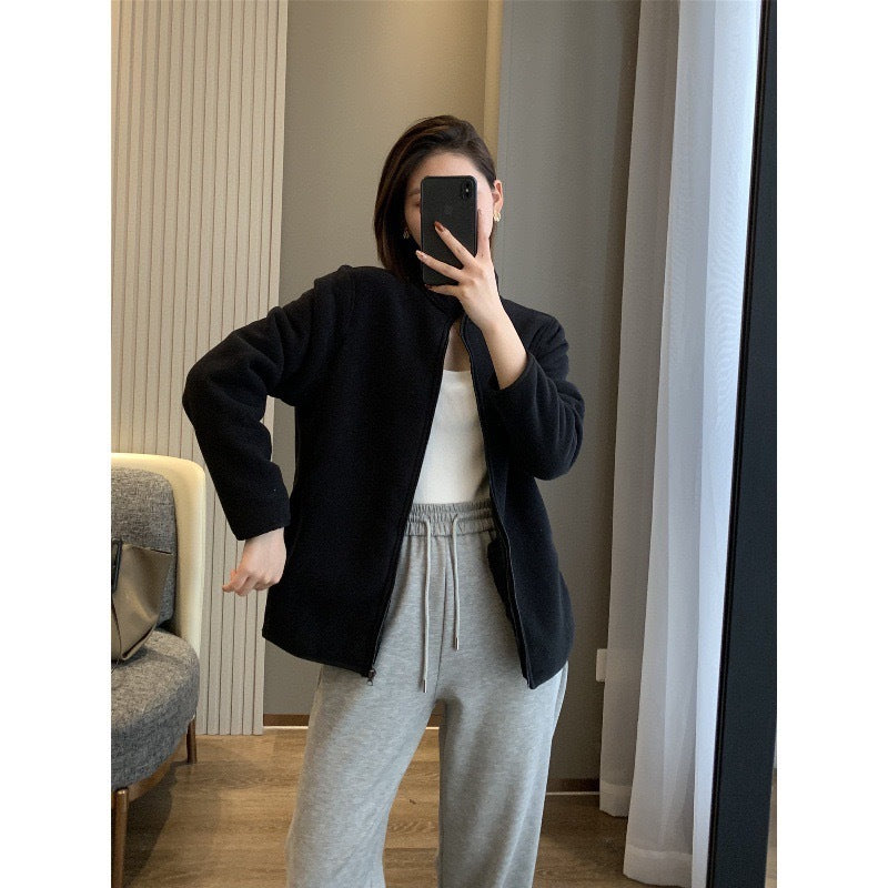Damen Fleece-Jacke mit hohem Kragen und durchgehendem Reißverschluss Drune