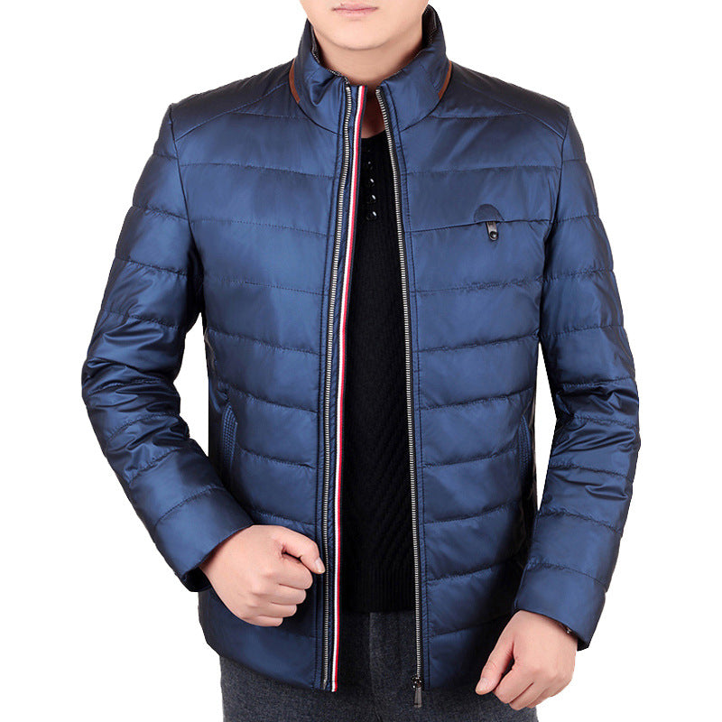 Herren Wattierte Kurzjacke mit Teddykragen und Wappenapplikation Drune