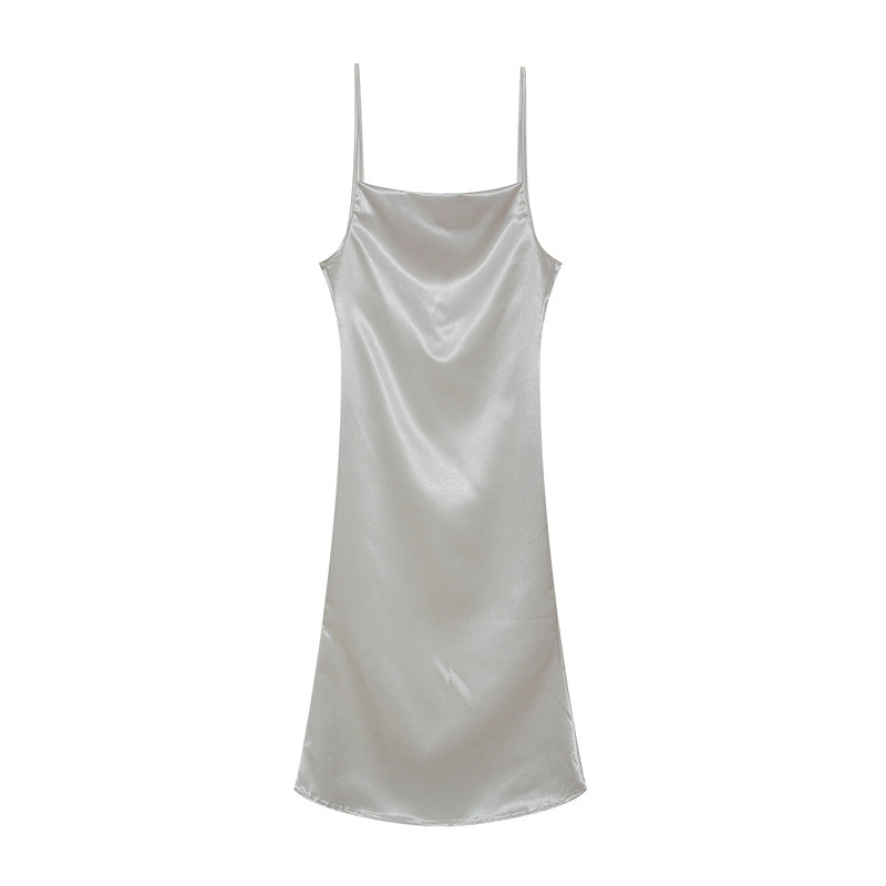 Damen Satin Slip Kleid Drune