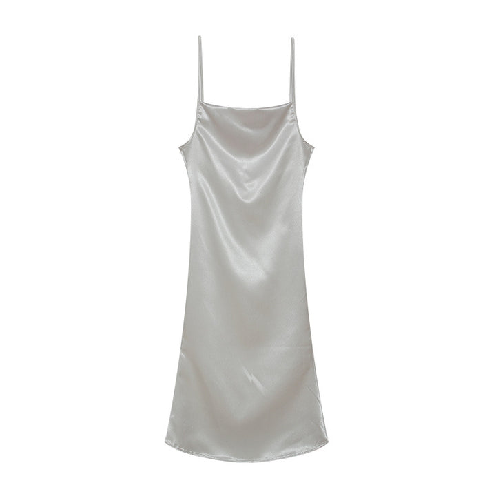 Damen Satin Slip Kleid Drune