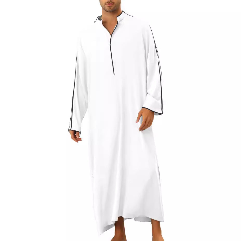 Herren hochentwickelter Kaftan mit sportlichem Stehkragen und eleganten Kontrastdetails Drune