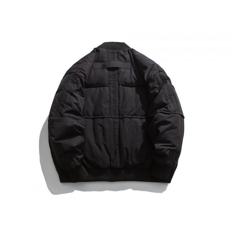 Unisex Boxy wattierte Bomberjacke mit Rippenbündchen und kastiger Silhouette Drune