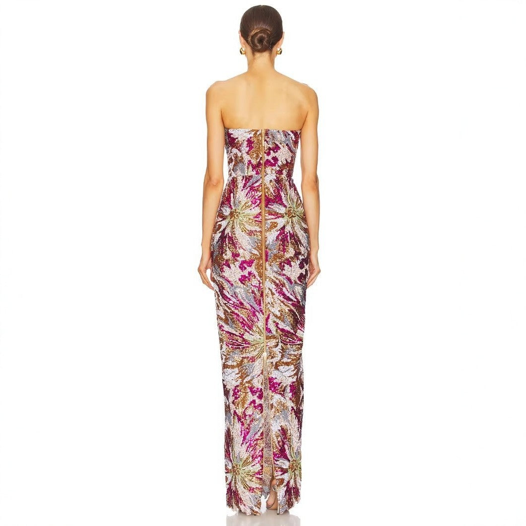 Damen Glamouröses Abendkleid mit schillernden Pailletten und taillierter Silhouette Drune