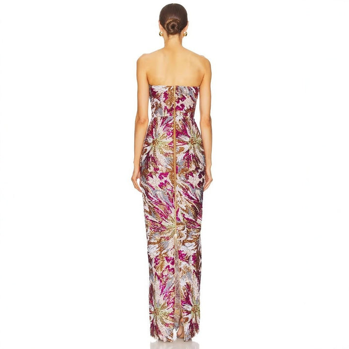 Damen Glamouröses Abendkleid mit schillernden Pailletten und taillierter Silhouette Drune