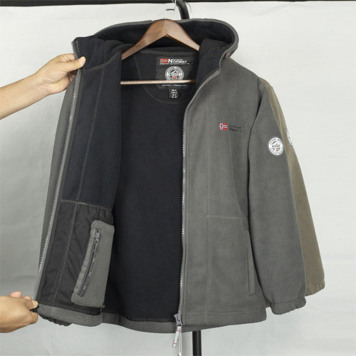 Herren Fleecejacke mit hohem Kragen und praktischen Taschen Drune