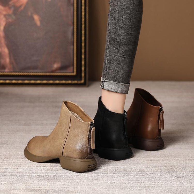 Damen Elegante Ankle Boots mit Reißverschluss Drune