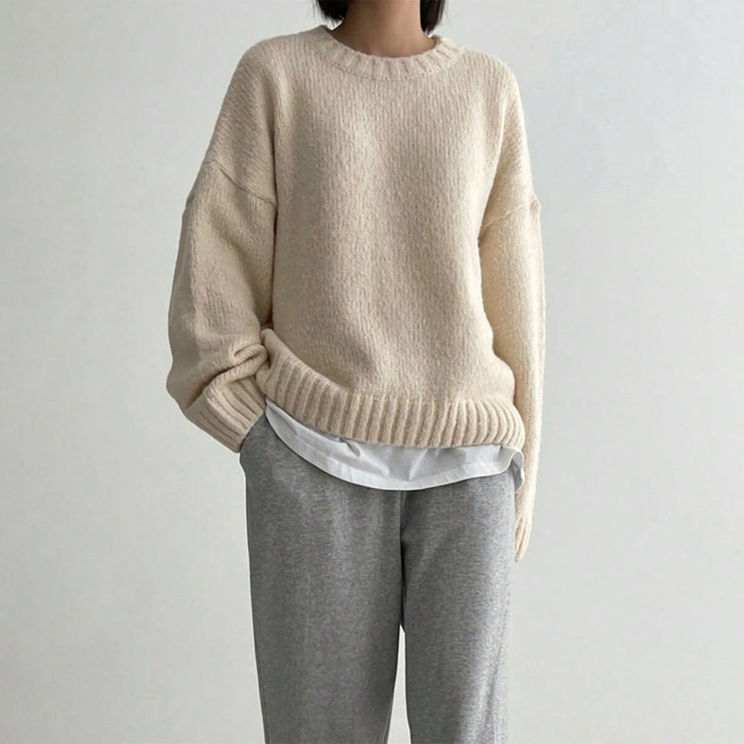 Drune | Pullover - Damen Herbst Oversized Rundhals Strickpullover