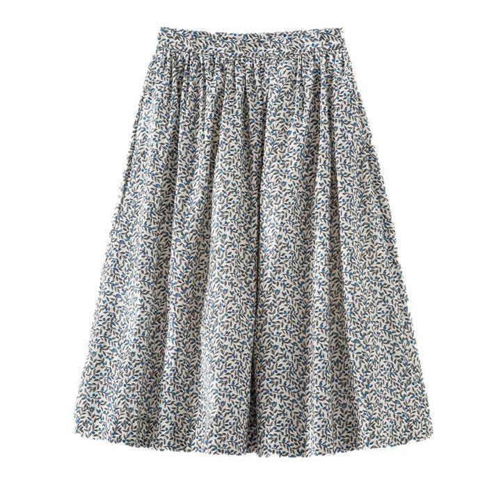 Damen Midirock mit Plissée‑Optik, gerafftem Bund und floralem Print Drune