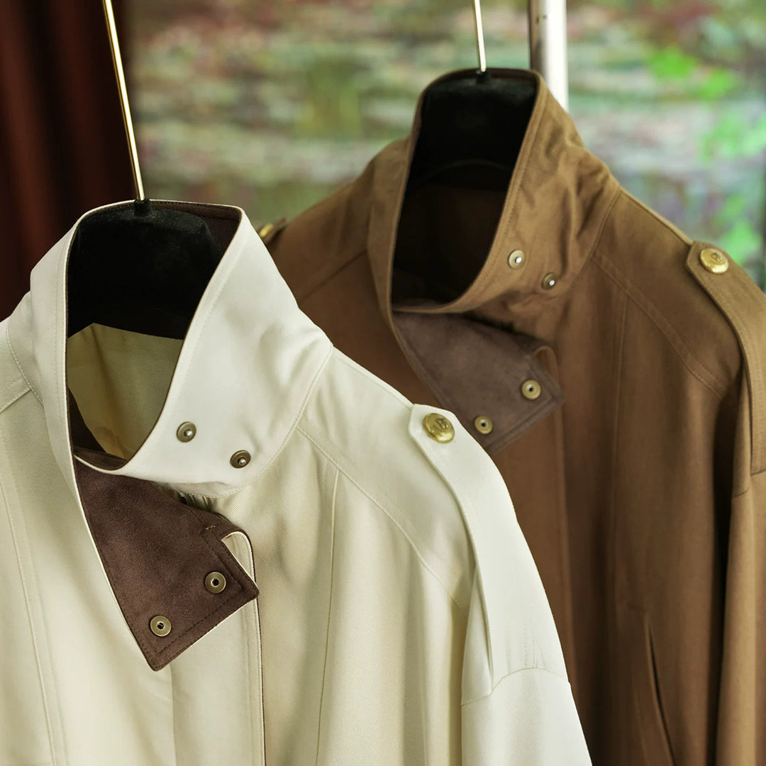 Damen Modische und elegante Kurzjacke mit samtigem Kragen Drune