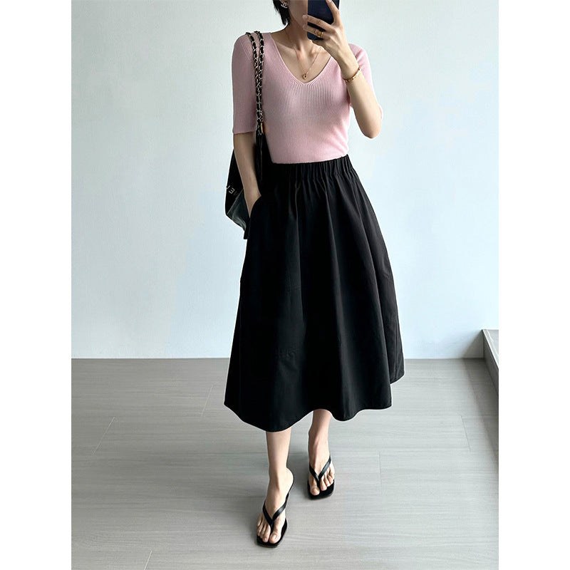Damen Eleganter, weit geschnittener Midirock Drune