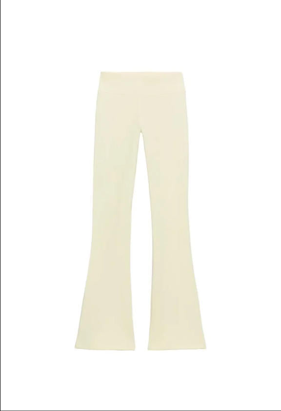 Damen 600+ hochtaillierte ausgestellte Jersey‑Hose mit Stretchbund Drune