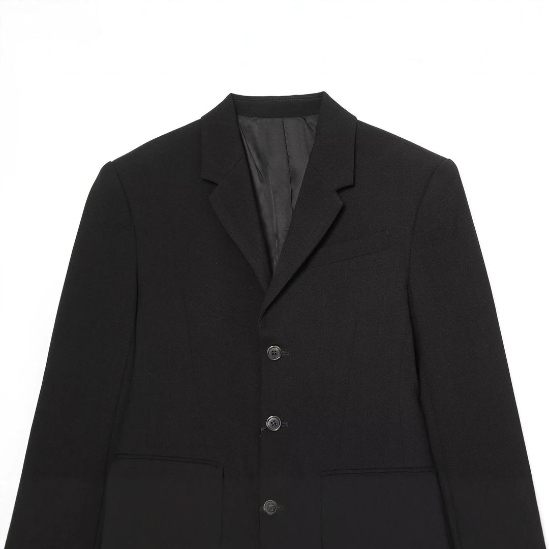 Damen Einreihiger Kurzblazer mit Notch-Revers, strukturierter Passform und Pattentaschen Drune