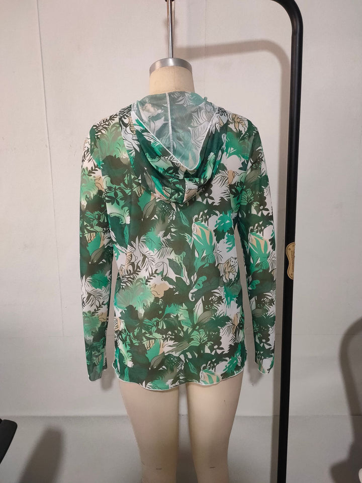 Herren Langarmshirt mit floralem Muster Drune