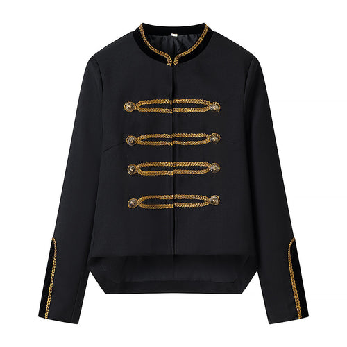Damen Military-inspirierte Kurzjacke mit goldenen Zierborten Drune