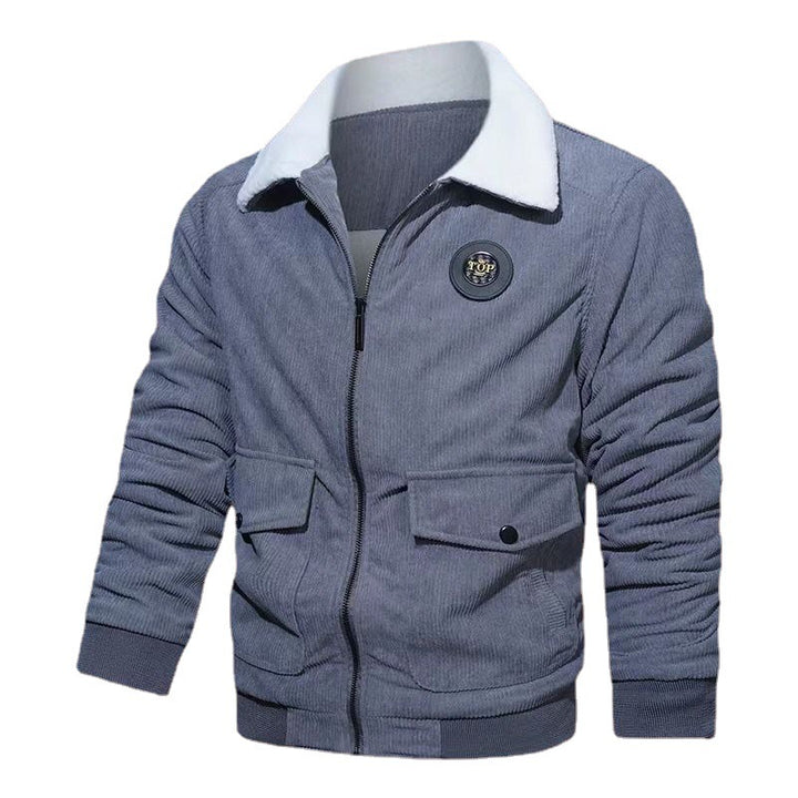 Herren Cord-Blouson mit Teddyfutter, Pattentaschen und Stehkragen Drune