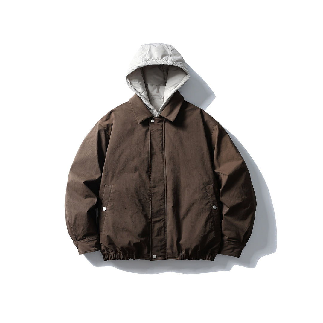 Herren Wattierte Übergangsjacke mit kontrastierender Kapuze und elastischem Saum Drune