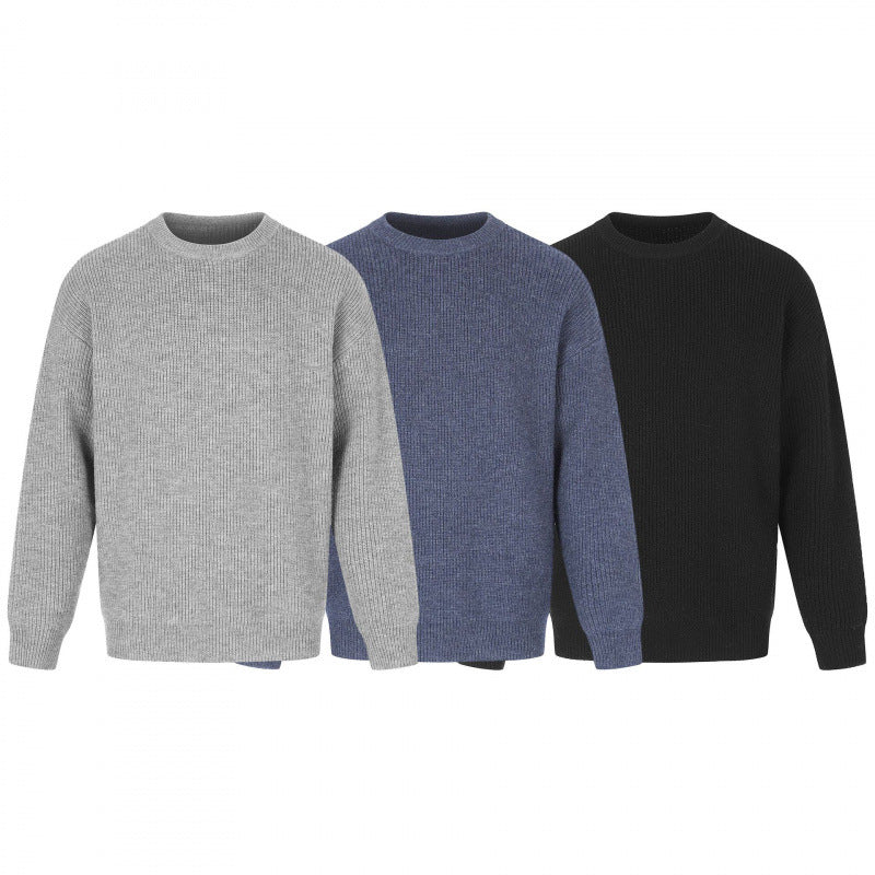 Unisex Weicher Oversize-Ribstrickpullover mit Relaxed-Schnitt und tonaler Struktur Drune
