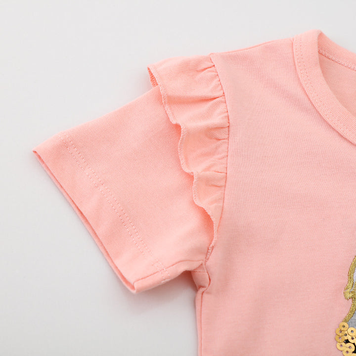 Mädchen T-Shirt mit verspieltem Einhorn-Design und Rüschendetails Drune