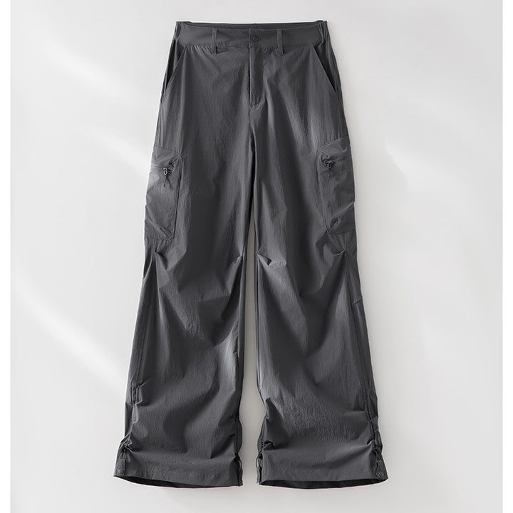 Damen Technische Weite Cargo-Hose mit verstellbarem Saum und Mehrfachtaschen Drune