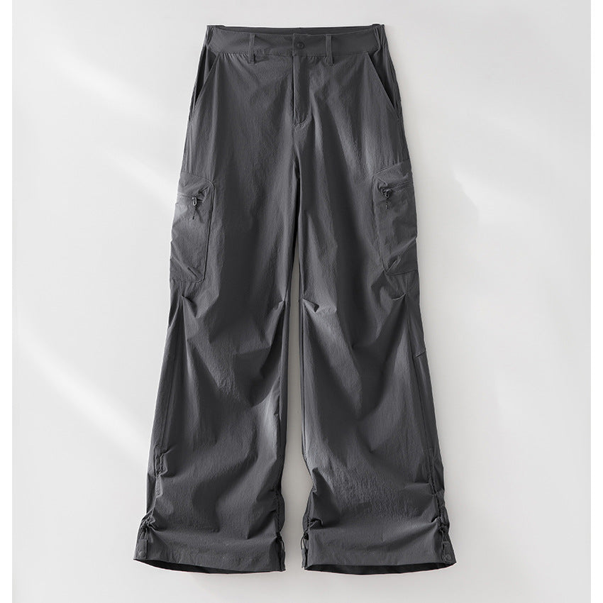 Damen Weite Cargo‑Hose mit verstellbarem Saum und Multifunktions-Taschen Drune
