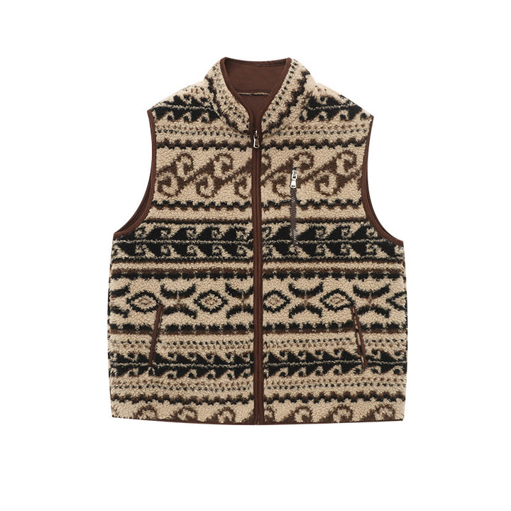 Damen Fleece-Weste mit floralem Muster und praktischen Taschen Drune