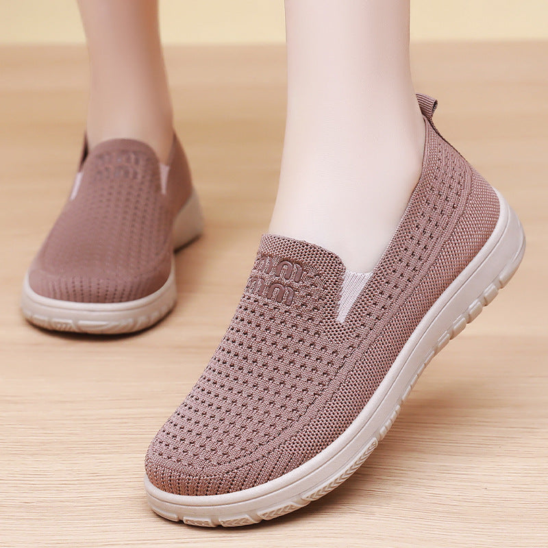 Damen nan nahtloser Strick-Slipper mit elastischem Einstieg und orthopädischer Memory-Fußbett-Stütze Drune