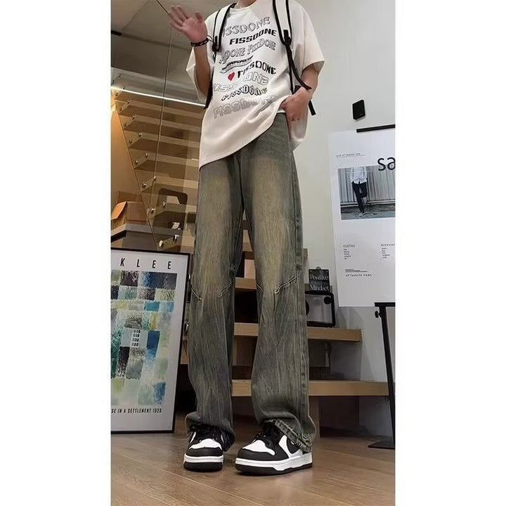 Herren Cargo-Jeans mit lässigem Schnitt und ausgefranstem Design Drune